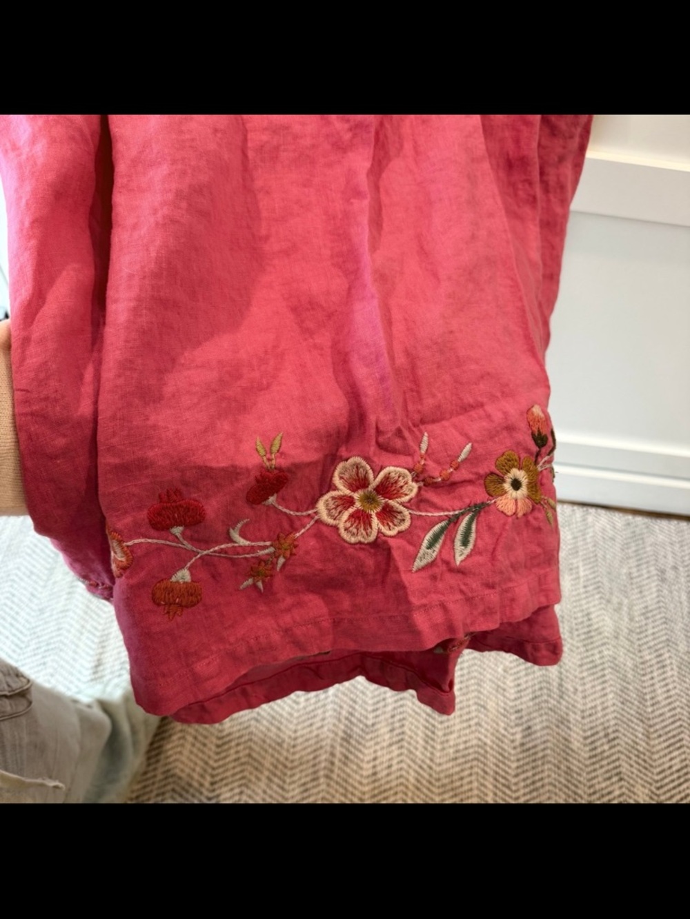 Johnny Was Joya embroidered linen tank dress in pink size small - Picture 6 of 8